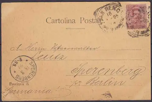 Ak San Remo Italien schöne Gesamtansicht 1899 (3672