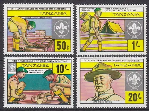 Tansania - Tanzania Pfadfinder SCOUTS Satz SET 1982 **  (5330