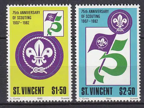 ST VINCENT Pfadfinder SCOUTS Satz SET 1982 **  (5328