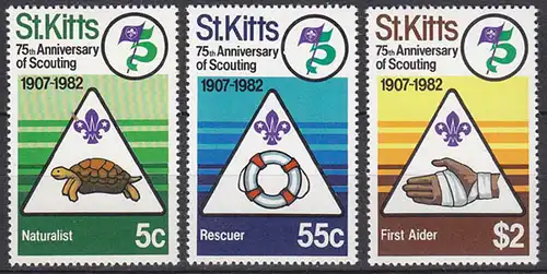 ST Kitts Pfadfinder SCOUTS Satz SET 1982 **   (5323