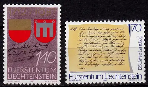 Liechtenstein 275 J. Vaduz 1987 Mi. 928-29 **   (c013