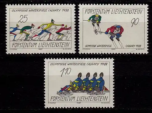 Liechtenstein Olympiade Calgary 1987 Mi 934-936 **   (c014