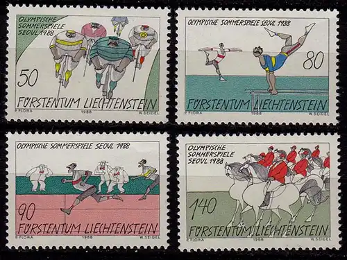 Liechtenstein Sommer Olympiade 1988 Mi. 947-50 **   (c017