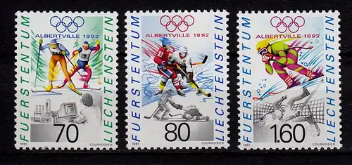 Liechtenstein Winter Olympiade 1991 Mi.1030-32 **     (c045