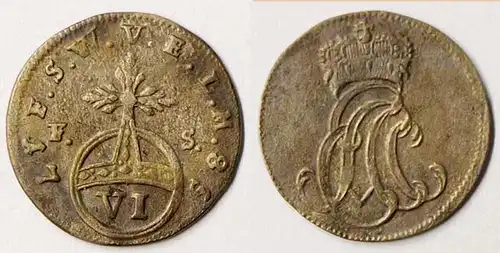 Sachsen-Weimar-Eisenach 6 Pfennig 1758 Altdeutschland OLD German States (n598