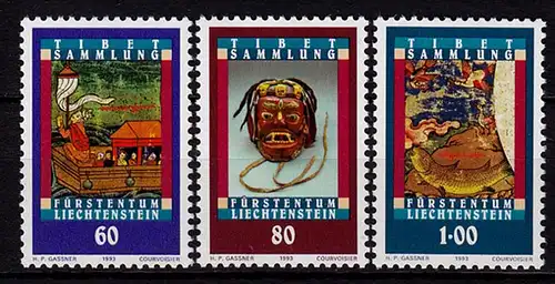 Liechtenstein Tibet-Sammlung 1993 Mi 1061-63 ** unter Postpreis  (c058