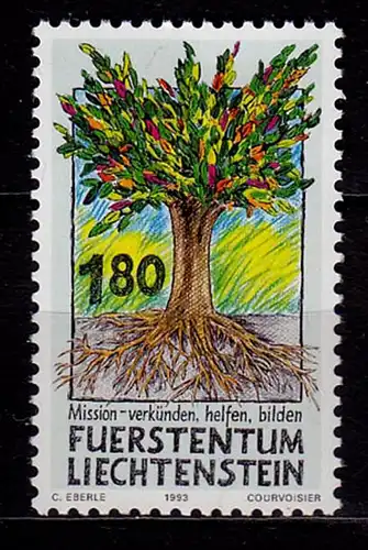 Liechtenstein Mission Entwicklung 1993 Mi1064 ** unter Postpreis  (c059