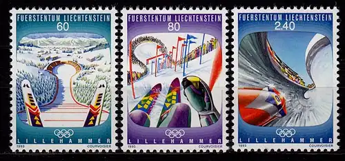 Liechtenstein Winter Olympiade 1993 Mi.1076-78 ** unter Postpreis   (c064