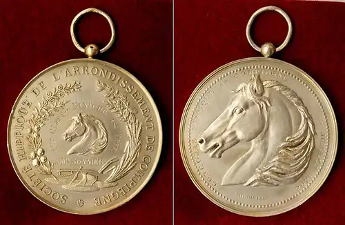 Medaille 1896 Silber Frankreich FRANCE  1ère Classe Niniche Reiter-Wettbewerb