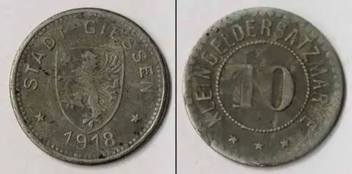 Notgeld Giessen 10 Pfennig 1918 Z (m885