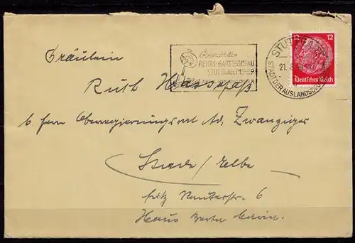 Stuttgart Maschinen-Stempel Reichs-Gartenschau (b683