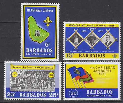 Barbados  Pfadfinder SCOUTS Satz SET 1972  ** (5296