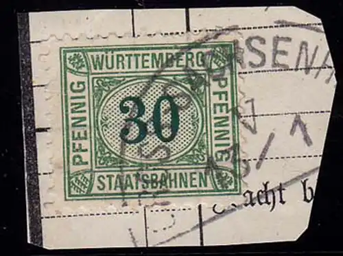 Gross Sachsenheim Segmentstempel a. Eisenbahn-Mk. (b341