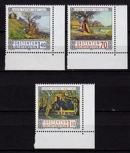 Liechtenstein Maler Malerei 1996 Mi.1138/40 ** unter Postpreis   (c090