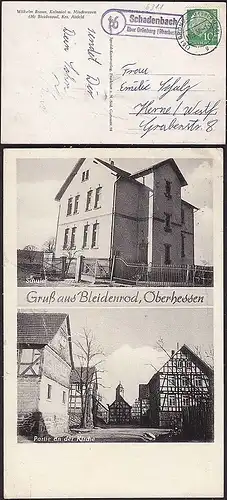 AK Bleidenrod/Alsfeld mit Posthilfstelle Landpost Schadenbach ü.Grünberg (13292