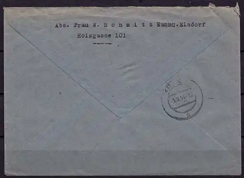 Elsdorf R-Brief Bauten 60 Pf Einzelfrankatur 1951   (7567