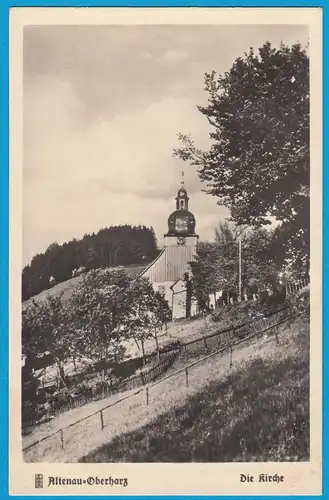 AK Altenau Oberharz Kirche Echte Fotografie   (2486