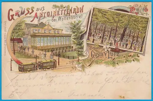 AK Litho Antoinettenruh b.Wolfenbüttel Eisenbahn  (2506