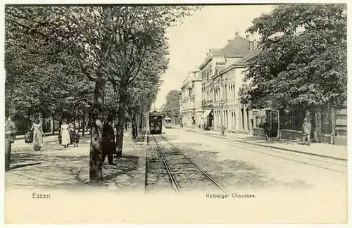 AK Essen Kettwiger Chaussee Strassenbahn 1906   (2571