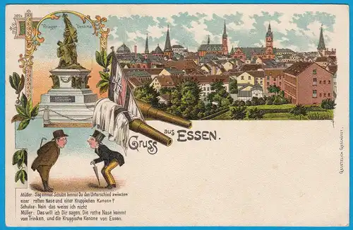 AK Litho Essen Krieger Denkmal 1908   (2579