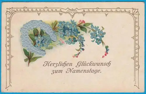 AK Prägekarte zum Namenstage Hufeisen 1908    (2743