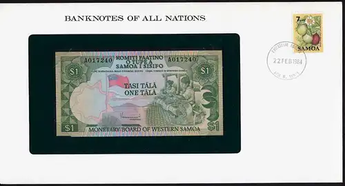 Banknotes of All Nations - Samoa I Sisifo 1 Tala 1980 Pick 19 UNC (15615