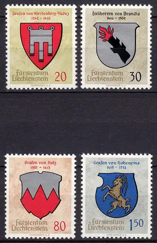 Liechtenstein - Mi. 440-443 postfrisch 1964 Wappen (11331