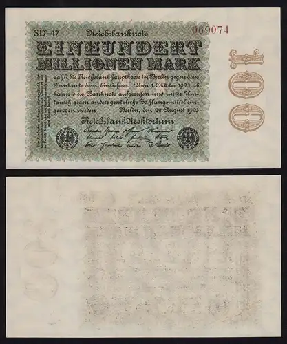 Reichsbanknote 100-Millionen Mark 1923 Ros.106 L FZ=SD XF/aUNC (16394