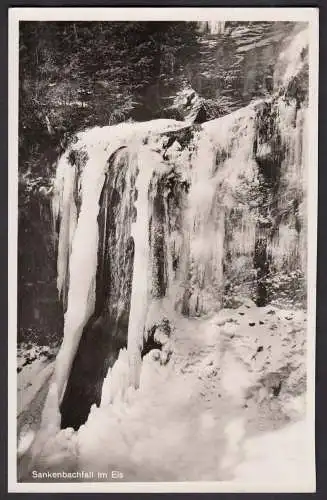 AK Baiersbronn - Sankenbach-Wasserfall im Eis 1953    (16490