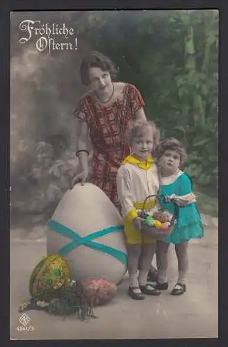 AK Ostern Eier Kinder Korb   (16691
