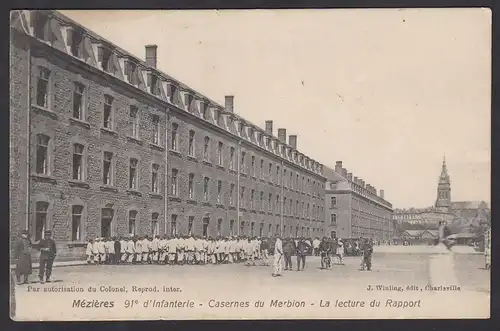 AK Frankreich Mézières 91e d´Infanterie Casernes du Merbion  (16754
