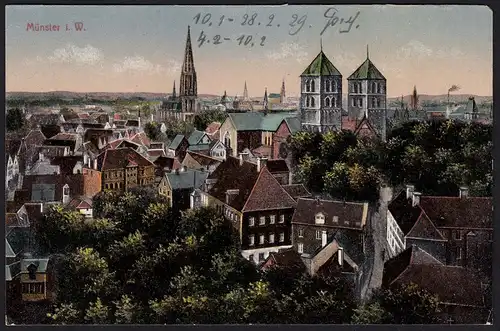 AK Münster Westfalen Gesamtansicht Blick auf Ludgeristrasse   (16888