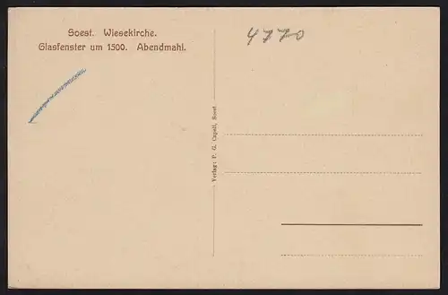 AK Soest Wiesenkirche Glasfenster um 1500 Abendmahl (16971