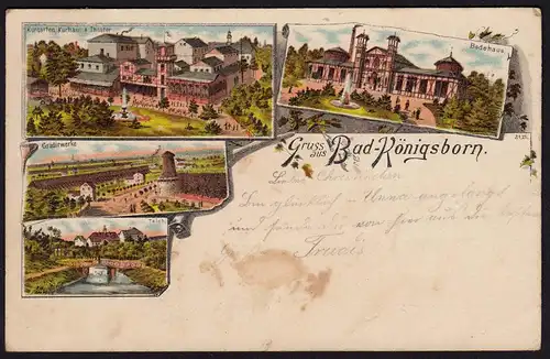 AK Litho Gruss aus Königsborn Unna 1903 nach Lippstadt  (16979