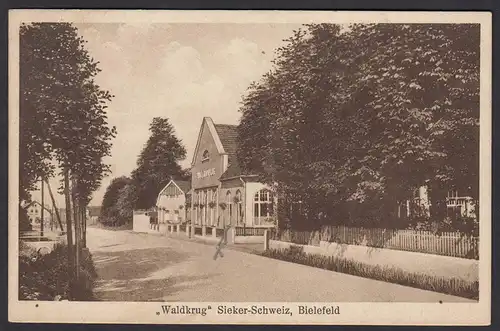 AK Bielefeld Restaurant Waldkrug Wedding Sieker Sweiz 1929    (17027