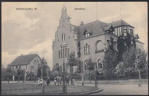 AK Ennigloh, Bünde Kreis Herford Westfalen Amtshaus 1918 (17036