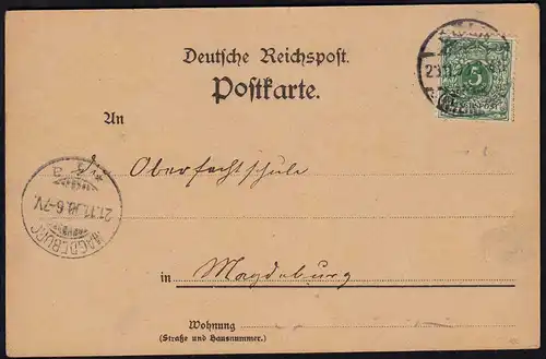 AK Litho Gruss aus Cöln Köln 1898 nach Magdeburg (17084