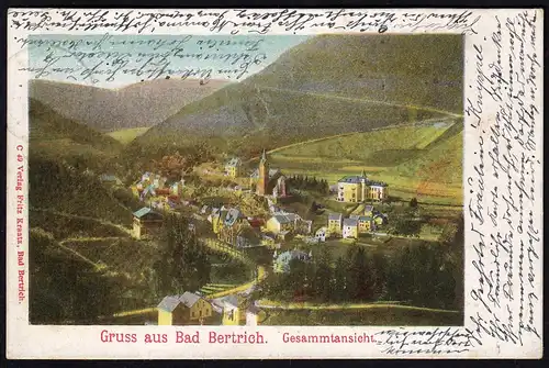 AK Litho Gruss aus Bad Bertrich Eifel  Gesamtansicht 1902  (17198