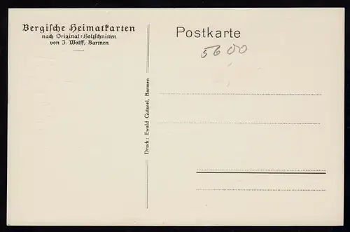 AK Elberfeld Rathaus mitJubiläumsbrunnen Holzschnitt J.Wolff  (17223