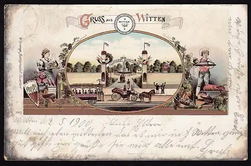 AK seltenes Litho Witten Kochkunst-Ausstellung 1900    (17281