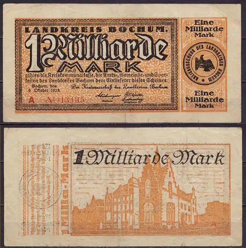 Westfalen - Bochum Landkreis 1- Milliarde Mark 1923    (cb237