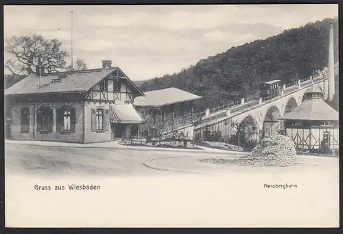 AK Gruss aus Wiesbaden Nerobergbahn (17333