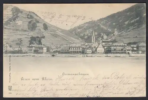 AK Gruss vom Rhein Assmannshausen 1898(17338