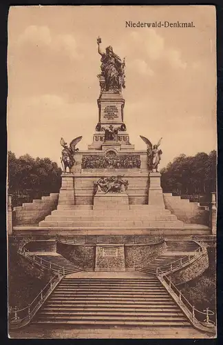 AK Niederwald-Denkmal Remagen nach Magdeburg 1916 Feldpost (17348