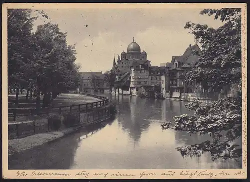 AK Nürnberg Synagoge Bahnpost 1935  Würzburg (17504