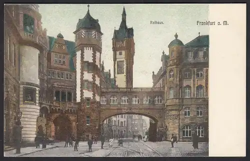 AK Rathaus Frankfurt a. Main coloriert  (17425