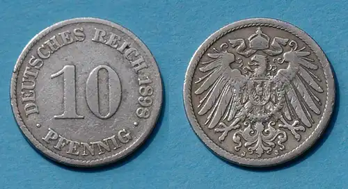 10 Pfennig 1898 J Deutsches Kaiserreich Empire Jäger Nr. 13   (17737