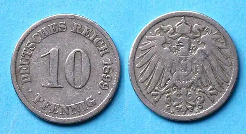 10 Pfennig 1899 J Deutsches Kaiserreich Empire Jäger Nr. 13   (17744