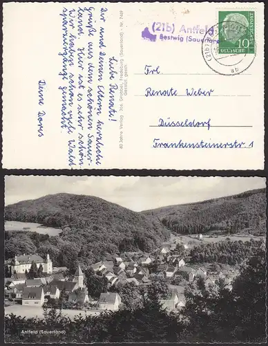 AK Antfeld über Bestwig Sauerland 1956  Posthilfstelle/Landpost  (12205