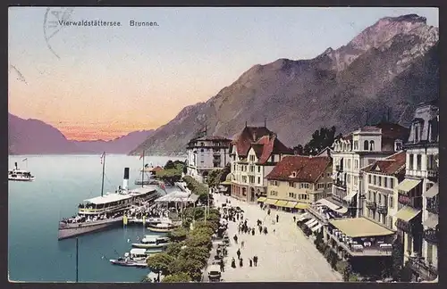AK Vierwaldstättersee Brunen  Bezirk Schwyz Schweiz 1916 (12220